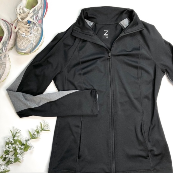 Zella Jackets & Blazers - Z by Zella Jacket Grey & Black Thumb holes pockets